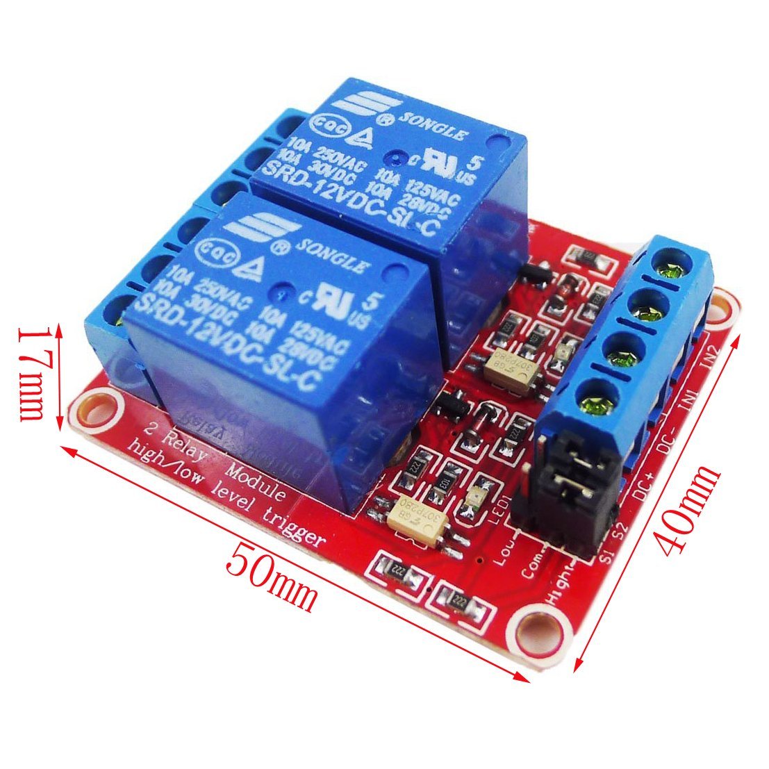 MODULO RELEVADOR DE 2 CANALES 5V - Proveedora Eléctrica RH